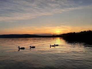 sunset on the lake