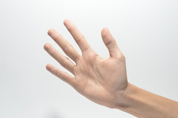 hand symbol on white isolated white background