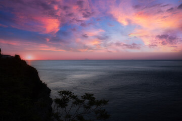 Fototapeta na wymiar Wonderful sunset on the Tyrrhenian sea.