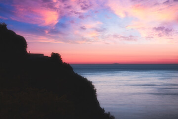 Wonderful sunset on the Tyrrhenian sea.