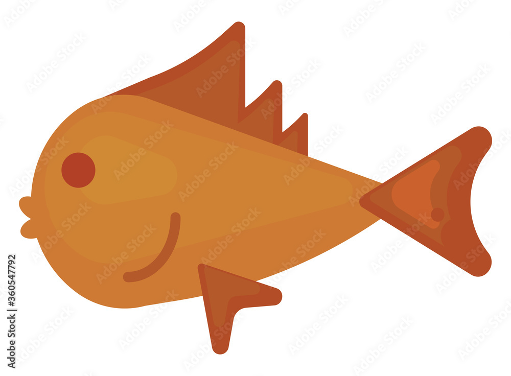 Wall mural Orange fish, illustration, vector on white background