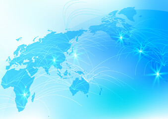 青いグローバルネットワークサイバーコミュニケーションITイメージ背景