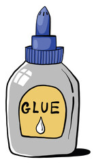 Glue in bottle, illustration, vector on white background