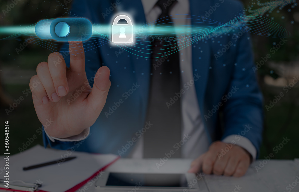 Poster graphics padlock for web data information security application system