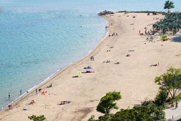 half-empty beaches of Bulgaria on the Black Sea in summer