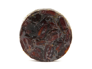 Dry dates round pack isolated on white