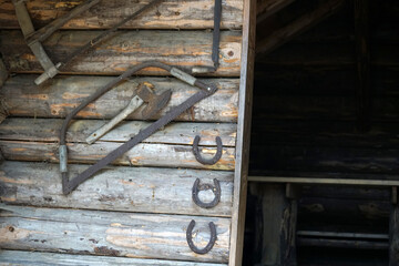 A wooden hut from a hunter and woodworker in the forest