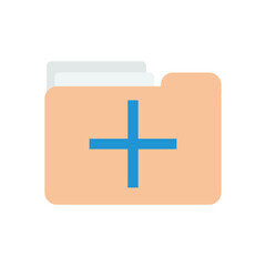Obraz premium medical report folder icon, flat style