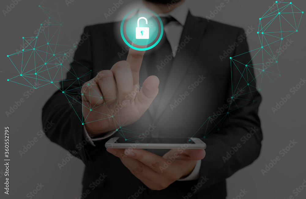 Aufkleber graphics padlock for web data information security application system