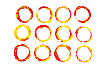 circular brushstroke or circle print on white background
