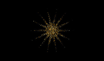Fototapeta premium Yellow Sequin Effect Black Background. Modern 