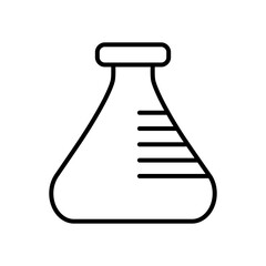 chemical flask icon, line style