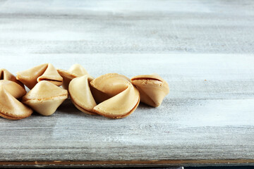 Many Chinese fortune cookies paper with prediction