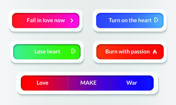 Fototapeta bright color buttons with inscriptions about love, eps 10