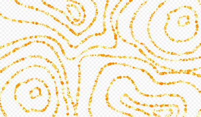 Yellow Dot Glamour Transparent Background. Bright 