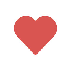 Heart vector icon. Flat linear heart icon. Flat simple red symbol on white background.