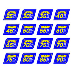 discount sticker, sale blue tag isolated vector illustration. Discount offer price label,symbol for advertising campaign in retail, sale promo marketing.Sale banner template