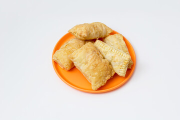 puff pastry on an orange plate