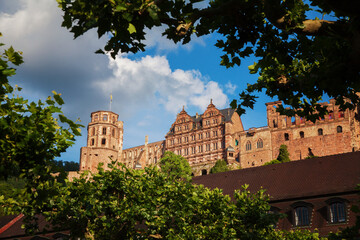 Fototapeta na wymiar HEIDELBERG/GERMANY - JUNE 15th, 2019: castle of Heidelberg, Old Town, Heidelberg