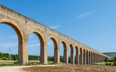Aqueduct of Noain near Pamplona city Spain