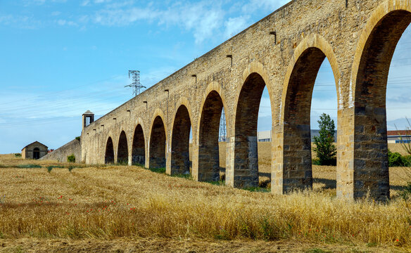 Aqueduct of Noain near Pamplona city Spain