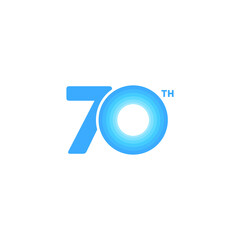 70 years anniversary pictogram vector icon, 10th year birthday logo label
