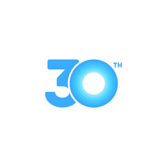 30 years anniversary pictogram vector icon, 30th year birthday logo label