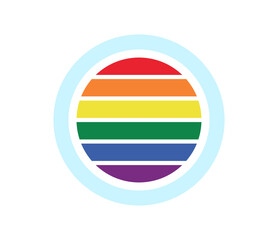 Round icon with colors of lgbt flag wheels, vector