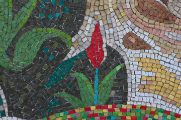 Colored stone mosaic. Beautiful background for designers.