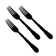 Fork for serving lunch. Vector image.
