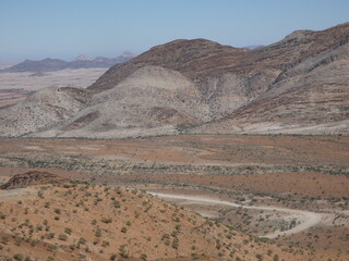Fototapeta na wymiar Mountain landscape of Spreetshoogte Pass between the Namib Desert with the Khomas Highland, Namibia