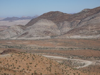 Mountain landscape of Spreetshoogte Pass between the Namib Desert with the Khomas Highland, Namibia