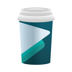 beverage cup with blue and green stationery template