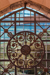Vintage iron wall. Retro background.
