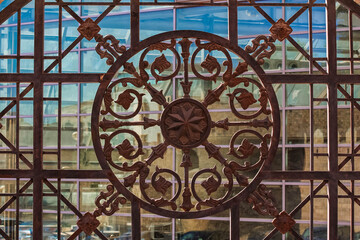 Vintage iron wall. Retro background.