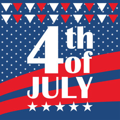 Obraz premium Happy 4th of july poster. Independence of United States - Vector