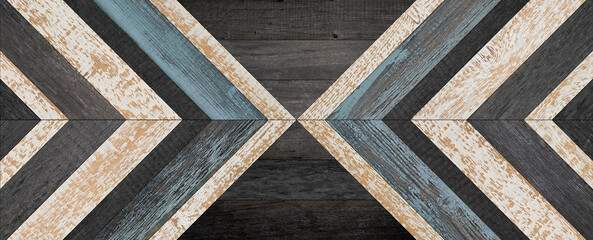 Dark weathered wooden panel made of barn boards for wall decor. Wood texture background.  © Denis