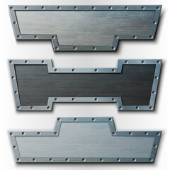 Set of horizontal metal plates. Can be used as a banner or header.