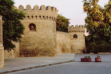 Baku, Azerbaijan. Old city. Boulevard. City sights.