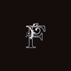 Monogram Outline Luxury Initial Letter F Logo Icon, simple luxuries business vector design