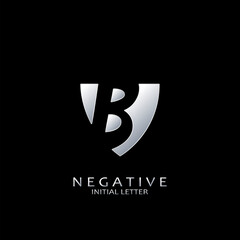 Monogram Negative Space Initial Letter B logo for technology business identity