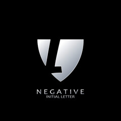 Monogram Negative Space Initial Letter L logo for technology business identity