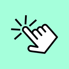 Obraz premium Hand clicking icon vector flat illustration