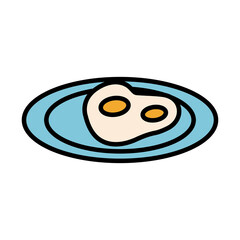 Obraz premium delicious eggs fries healthy food fill style icon