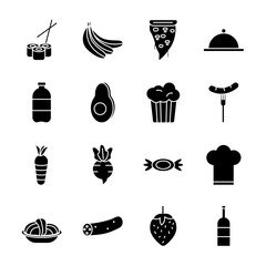 bundle of food and drinks icons