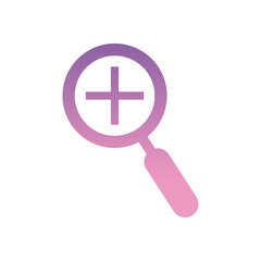 plus inside lupe gradient style icon vector design