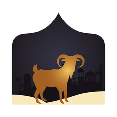 ramadan kareen golden goat decoration