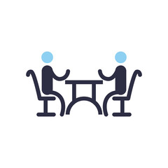 businessmen meeting on table flat style icon vector design