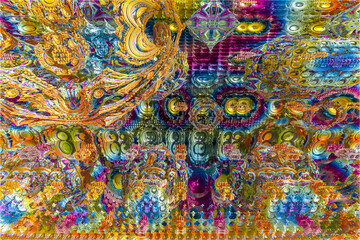 3D render. The embossed background texture, 3d illustration, volumetric drawing. Textures for the design. Three-dimensional texture. 3D Fractal shape.