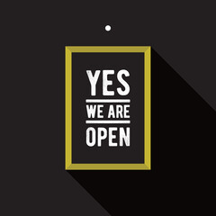 yes we are open sign symbol banner vector eps